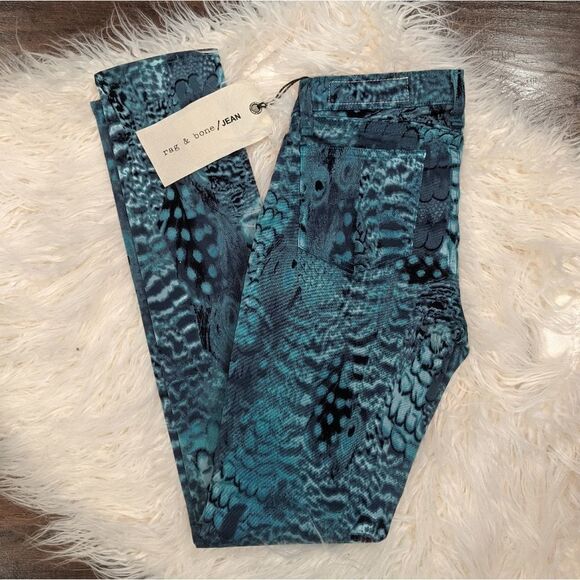 NWT Rag & Bone Peacock Print Legging jeans - Picture 2 of 11